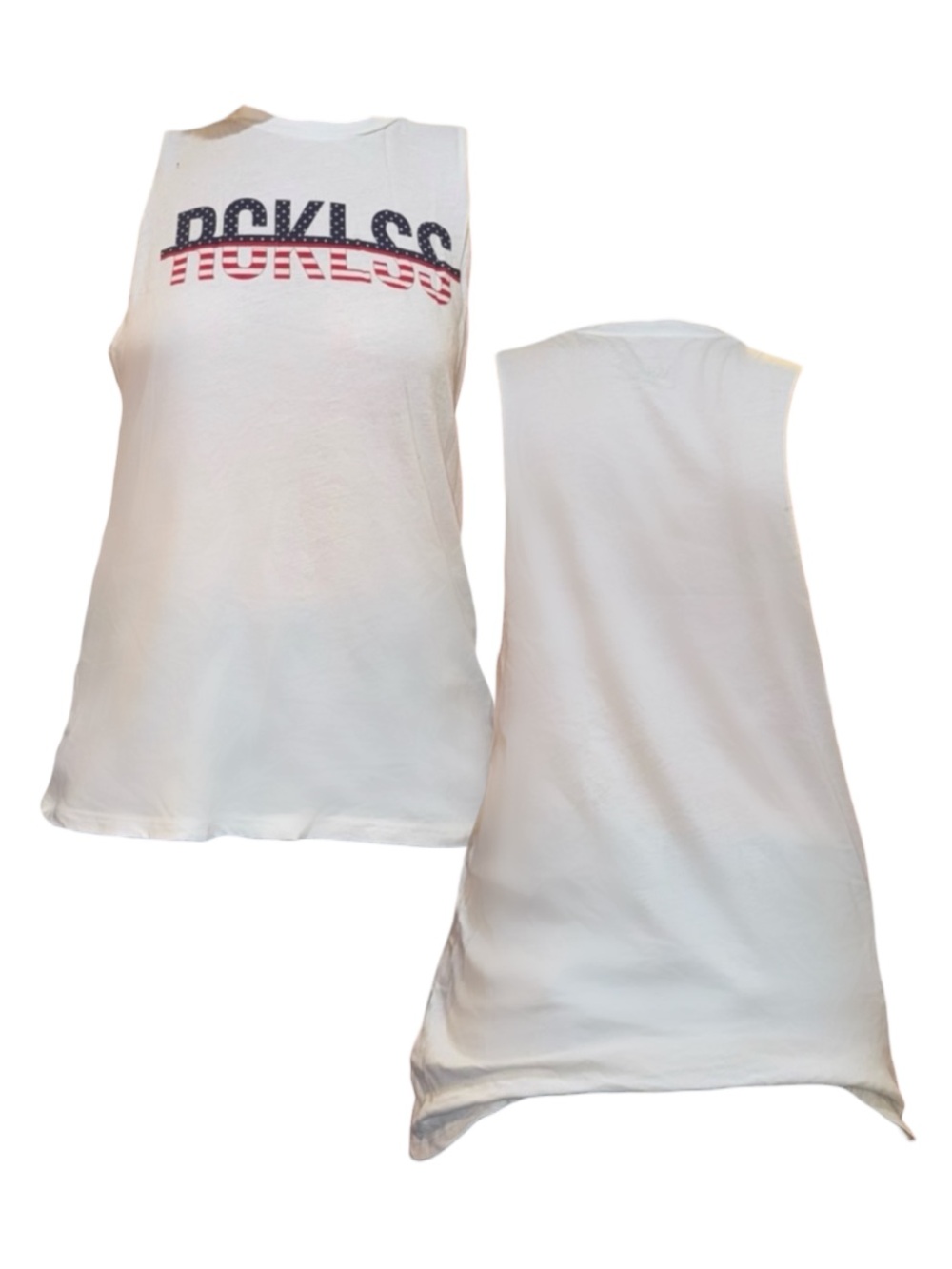 White RCKLESS Muscle Tee